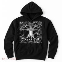 Leonardo Da Vinci Vitruvian Cat Lover Hoodie thumb 0