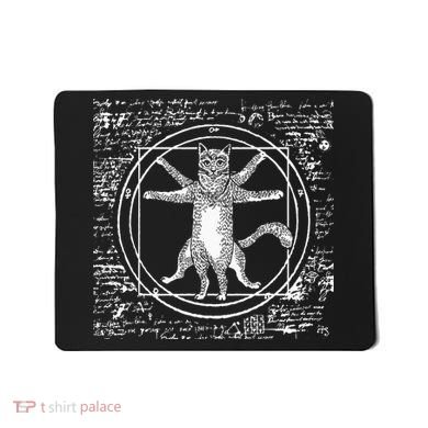 Leonardo Da Vinci Vitruvian Cat Lover Mousepad