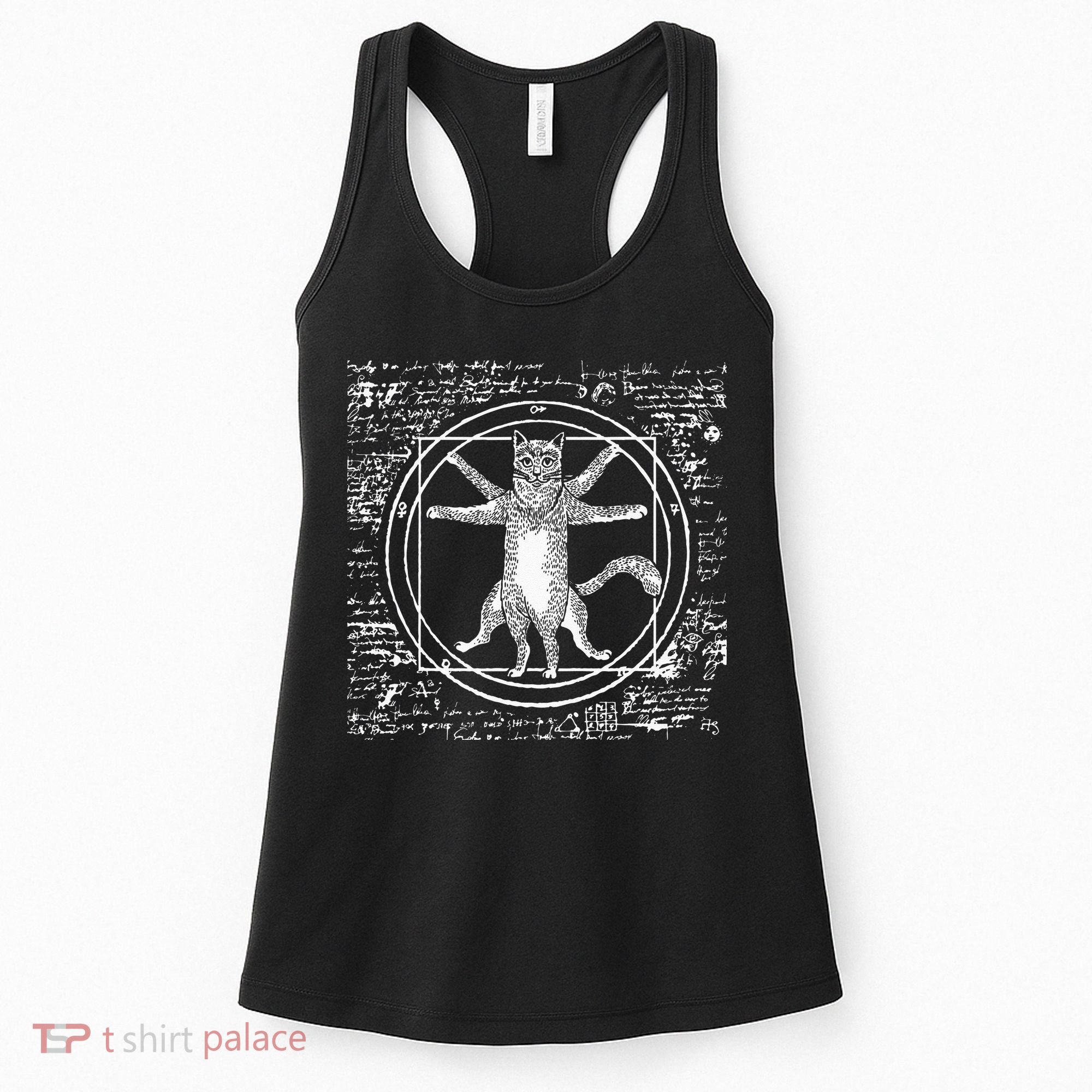 Leonardo Da Vinci Vitruvian Cat Lover Women's Tank Top