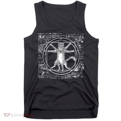 Leonardo Da Vinci Vitruvian Cat Lover Tank Top