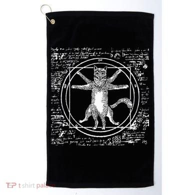 Leonardo Da Vinci Vitruvian Cat Lover Golf Towel