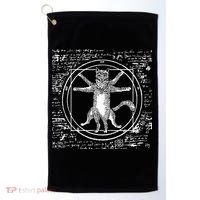 Leonardo Da Vinci Vitruvian Cat Lover Golf Towel thumb 0