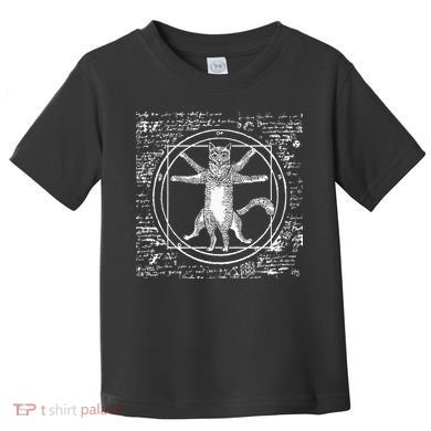 Leonardo Da Vinci Vitruvian Cat Lover Toddler T-Shirt