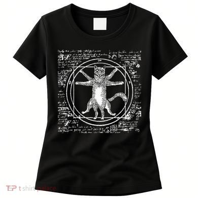 Leonardo Da Vinci Vitruvian Cat Lover Women's T-Shirt