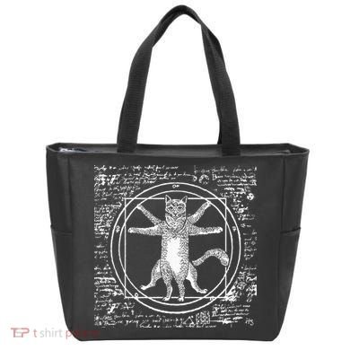Leonardo Da Vinci Vitruvian Cat Lover Tote Bag