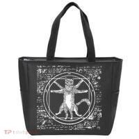 Leonardo Da Vinci Vitruvian Cat Lover Tote Bag thumb 0
