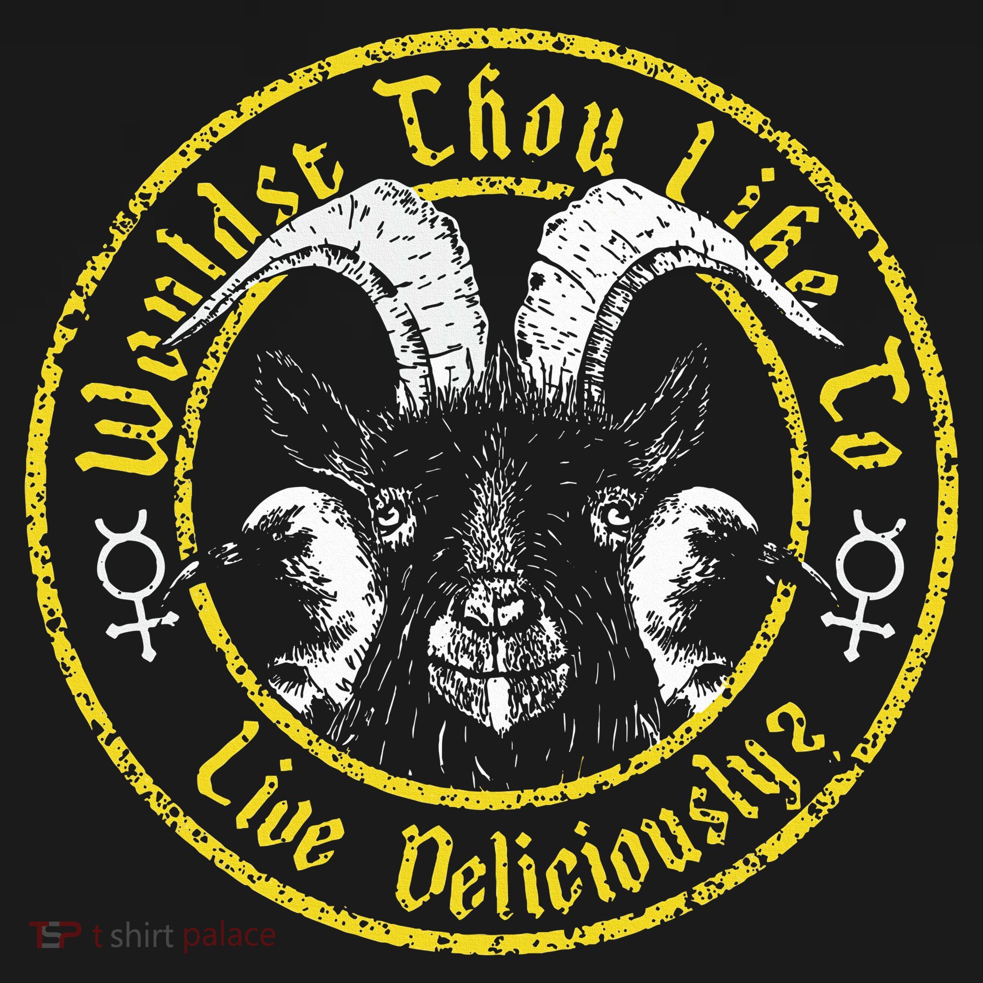 Live Deliciously Vintage Cartoon Goat T-Shirt
