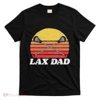 Lax Dad Vintage X Crossed Lacrosse Sticks 80s Sunset Retro T-Shirt thumb 0
