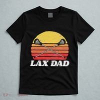 Lax Dad Vintage X Crossed Lacrosse Sticks 80s Sunset Retro T-Shirt thumb 5