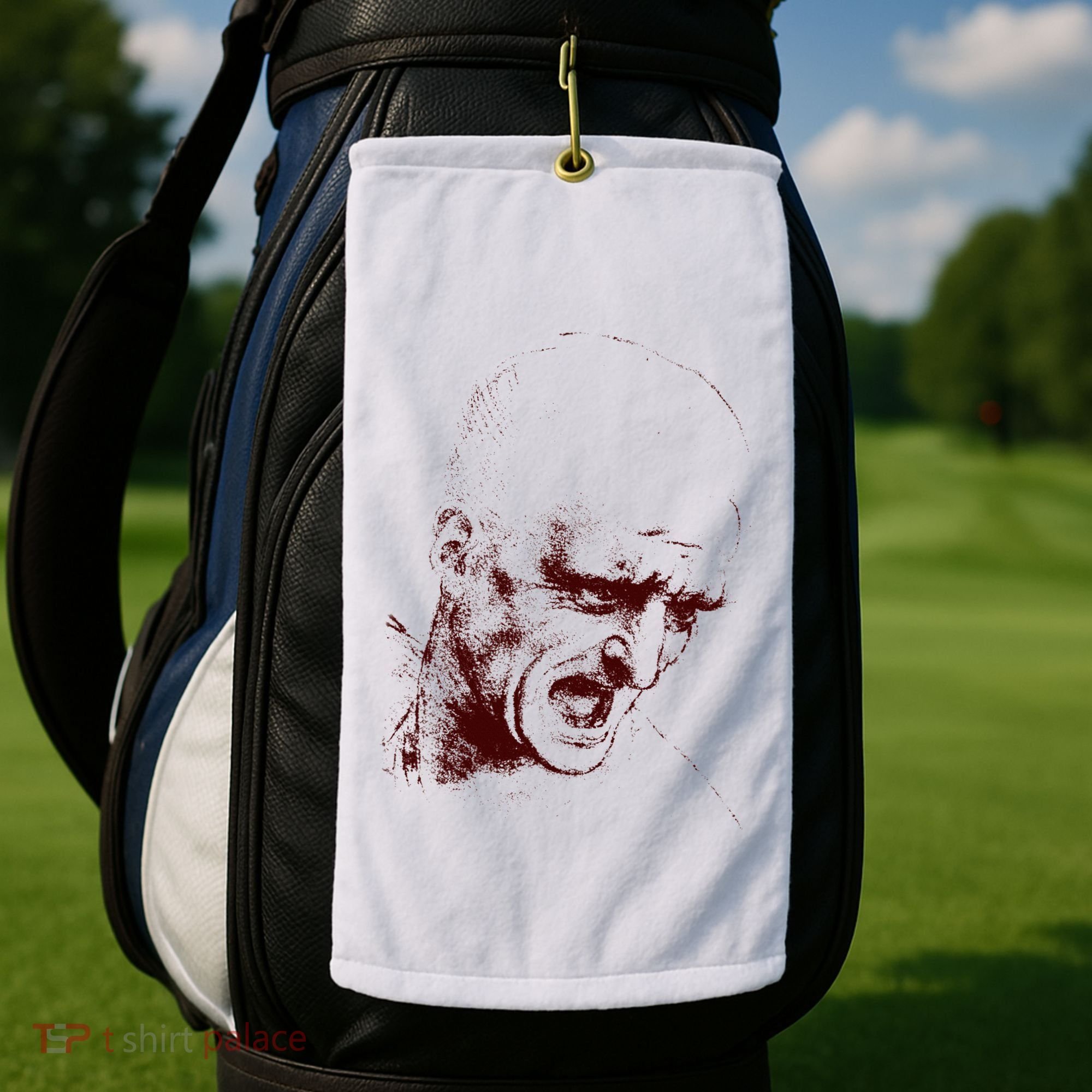 Leonardo Da Vinci Shouting Soldier Golf Towel