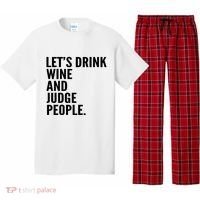 Let’S Drink Wine And Judge People Pajama Set thumb 0