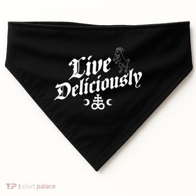 Live Deliciously Witchcraft Occult USA-Made Doggie Bandana