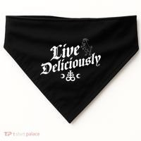 Live Deliciously Witchcraft Occult USA-Made Doggie Bandana thumb 0