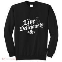 Live Deliciously Witchcraft Occult Sweatshirt thumb 0