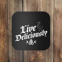 Live Deliciously Witchcraft Occult Coaster thumb 0