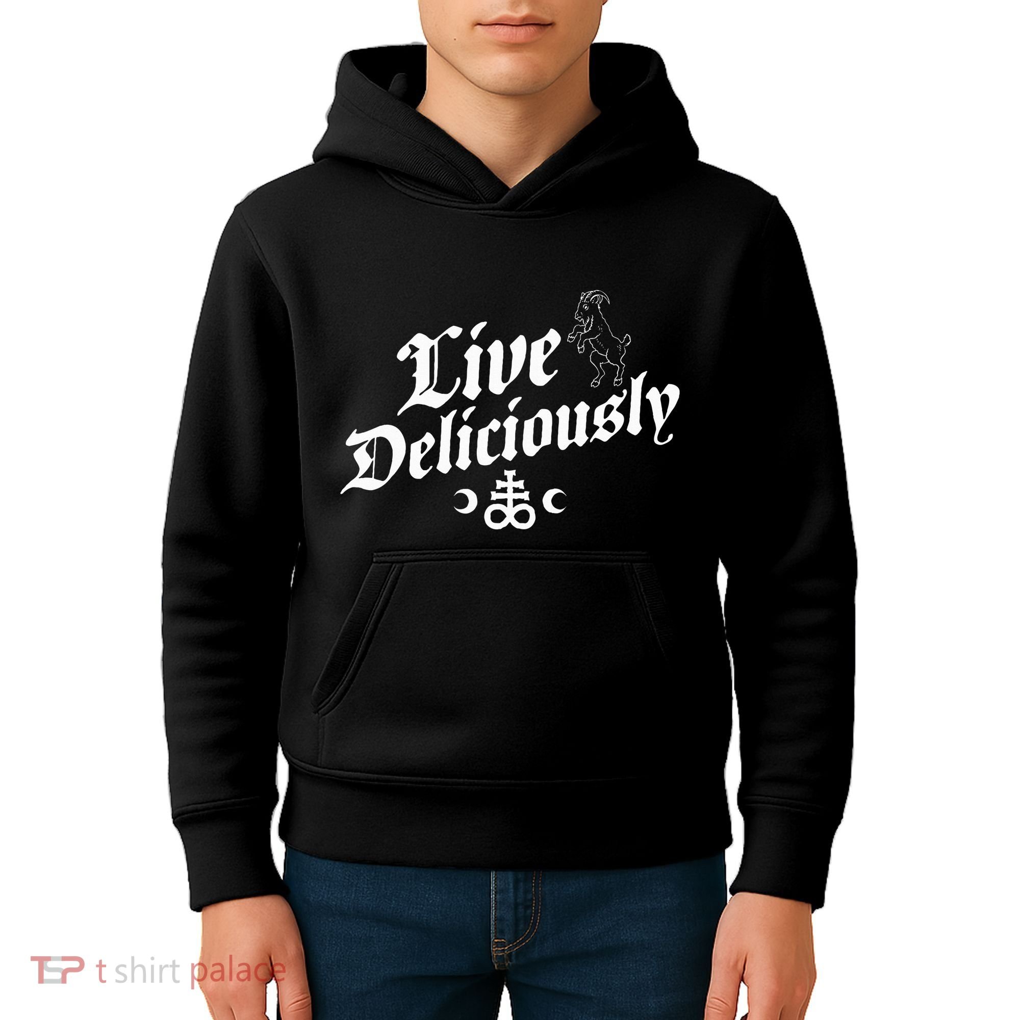 Live Deliciously Witchcraft Occult Kids Hoodie