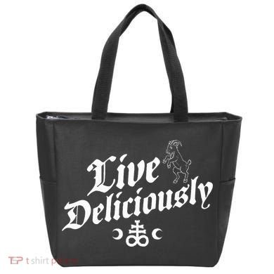 Live Deliciously Witchcraft Occult Tote Bag