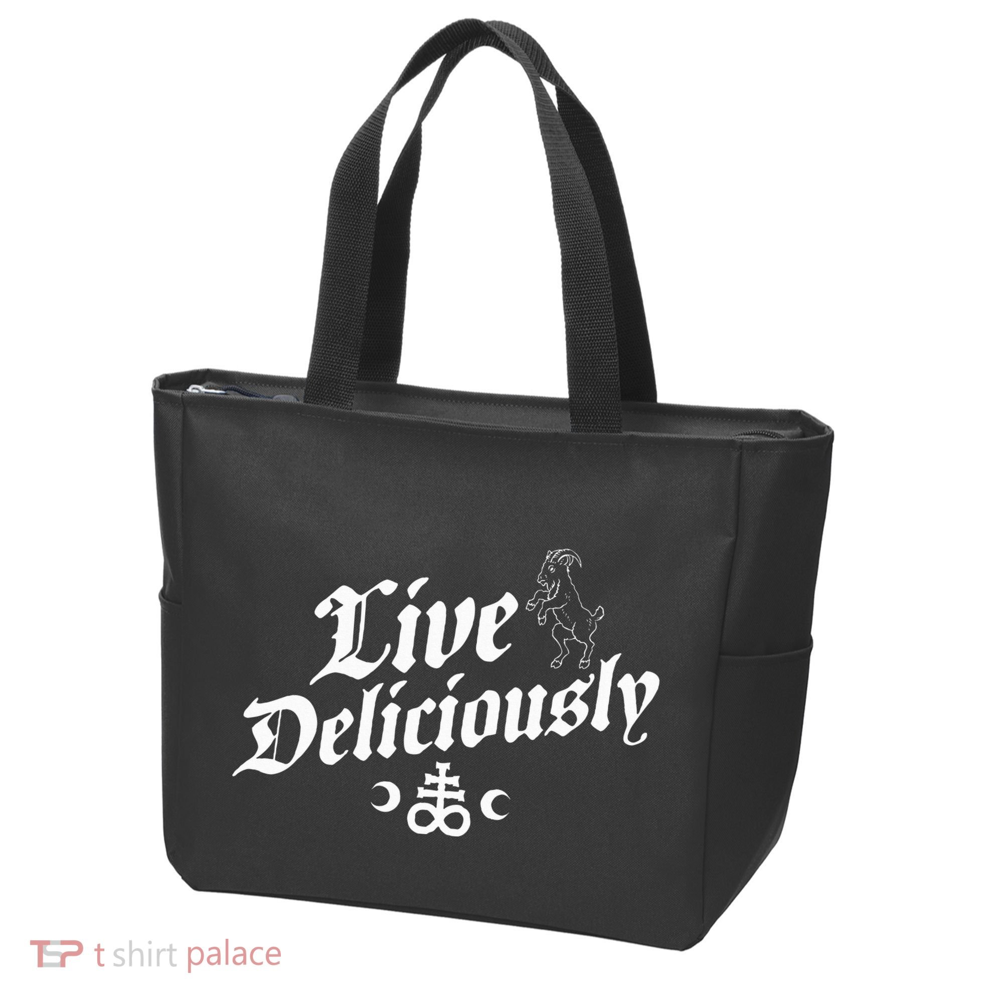 Live Deliciously Witchcraft Occult Tote Bag