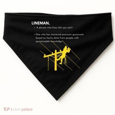 Lineman Definition with Pole Climber for Line Sarcastic USA-Made Doggie Bandana