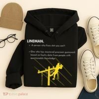 Lineman Definition with Pole Climber for Line Sarcastic Hoodie thumb 4