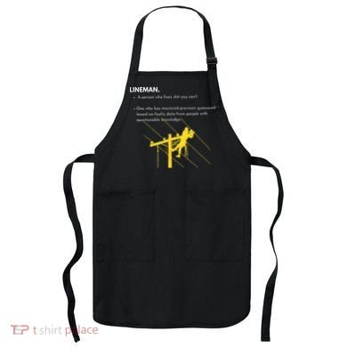Lineman Definition with Pole Climber for Line Sarcastic Apron