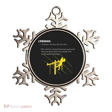 Lineman Definition with Pole Climber for Line Sarcastic Ornament