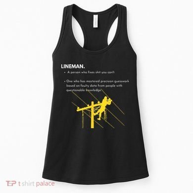 Lineman Definition with Pole Climber for Line Sarcastic Women's Tank Top
