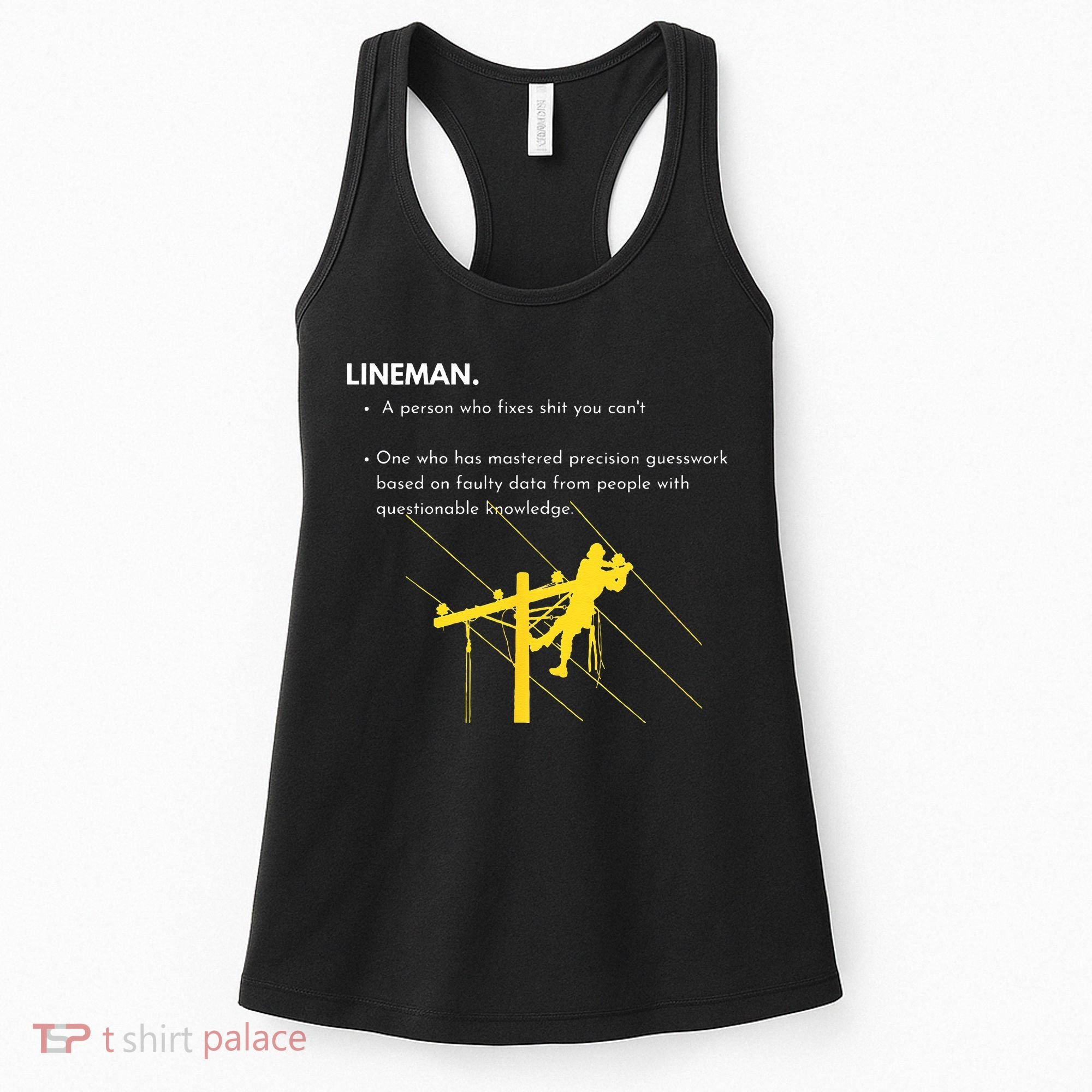 Lineman Definition with Pole Climber for Line Sarcastic Women's Tank Top