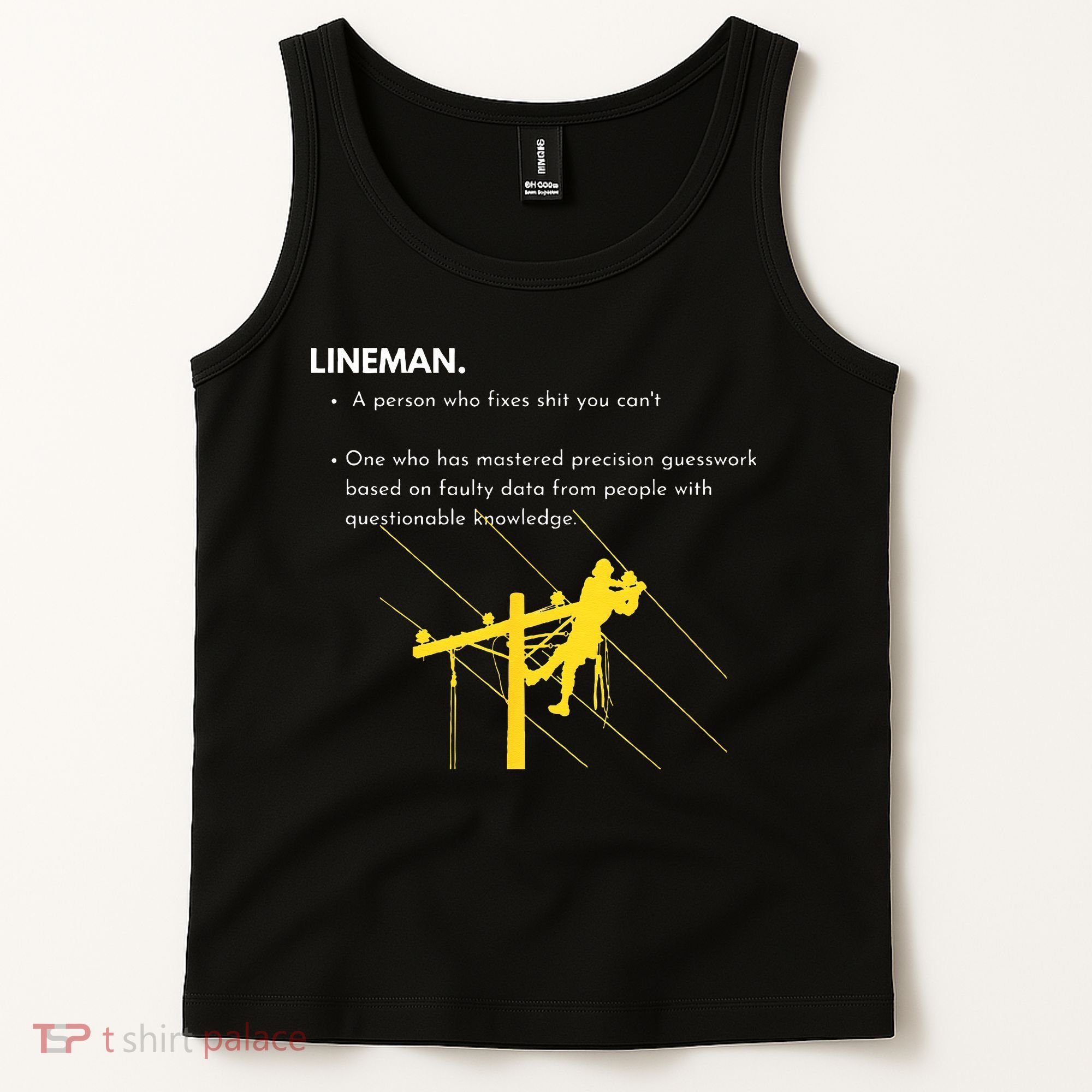 Lineman Definition with Pole Climber for Line Sarcastic Tank Top