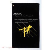 Lineman Definition with Pole Climber for Line Sarcastic Golf Towel thumb 0