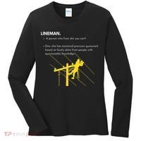 Lineman Definition with Pole Climber for Line Sarcastic Women's Long Sleeve Shirt thumb 0