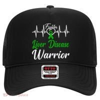 Liver Disease Warrior Heartbeat Fight Green Ribbon Love Gift Hat thumb 0