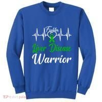 Liver Disease Warrior Heartbeat Fight Green Ribbon Love Gift Sweatshirt thumb 0