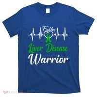 Liver Disease Warrior Heartbeat Fight Green Ribbon Love Gift T-Shirt thumb 0