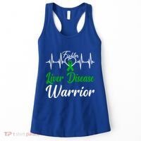 Liver Disease Warrior Heartbeat Fight Green Ribbon Love Gift Women's Tank Top thumb 0