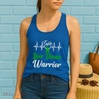 Liver Disease Warrior Heartbeat Fight Green Ribbon Love Gift Women's Tank Top thumb 2