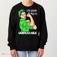 Lyme Disease Warrior Unbreakable Gift Awareness Gift Women's Sweatshirt thumb 0