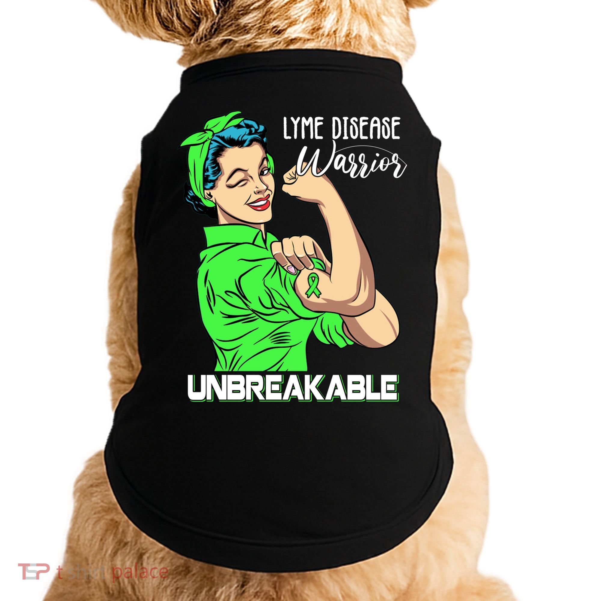 Lyme Disease Warrior Unbreakable Gift Awareness Gift Doggie Tank