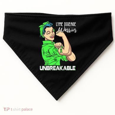 Lyme Disease Warrior Unbreakable Gift Awareness Gift USA-Made Doggie Bandana