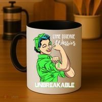Lyme Disease Warrior Unbreakable Gift Awareness Gift Coffee Mug thumb 4