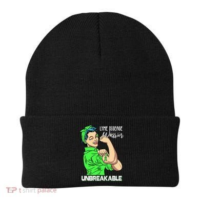 Lyme Disease Warrior Unbreakable Gift Awareness Gift Beanie
