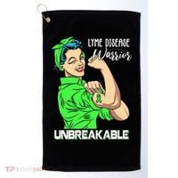Lyme Disease Warrior Unbreakable Gift Awareness Gift Golf Towel thumb 0