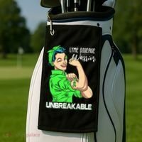 Lyme Disease Warrior Unbreakable Gift Awareness Gift Golf Towel thumb 2