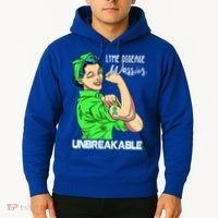 Lyme Disease Warrior Unbreakable Gift Awareness Gift Hoodie thumb 2