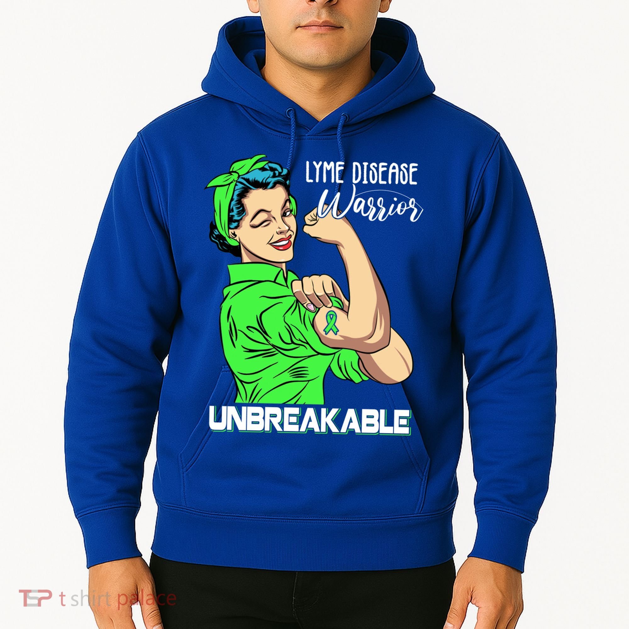 Lyme Disease Warrior Unbreakable Gift Awareness Gift Hoodie