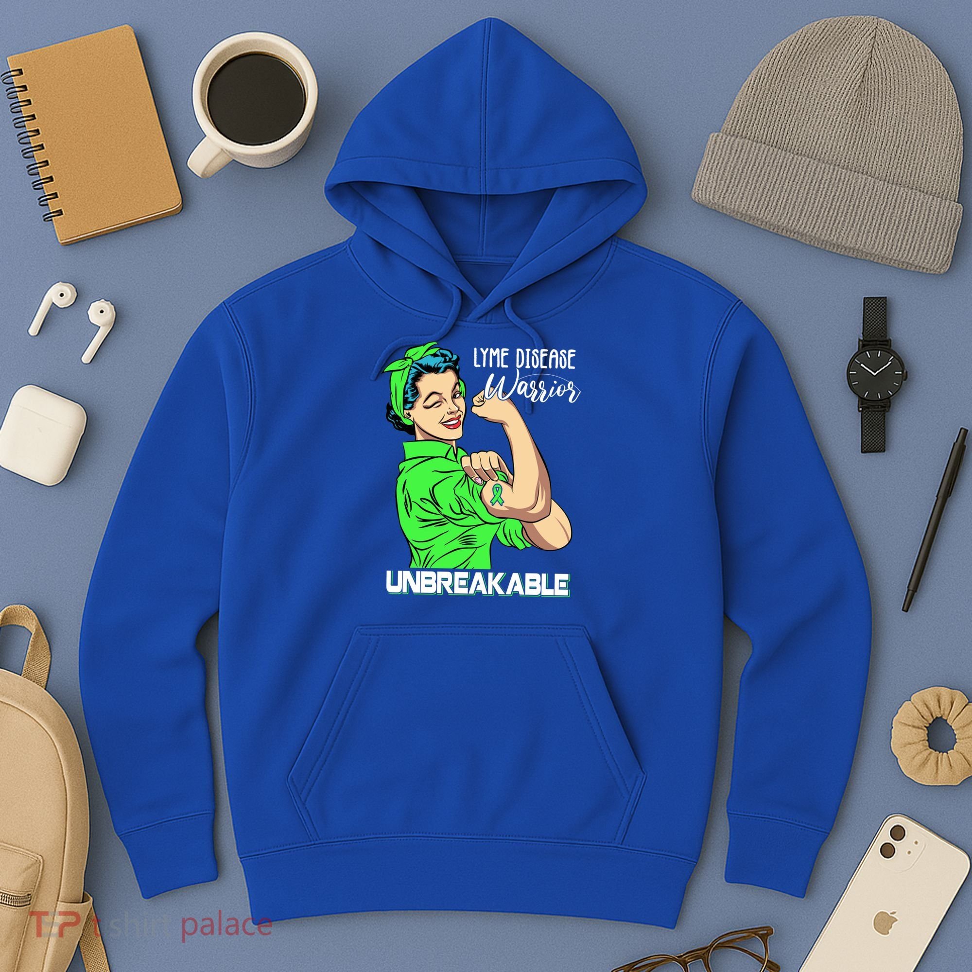 Lyme Disease Warrior Unbreakable Gift Awareness Gift Hoodie
