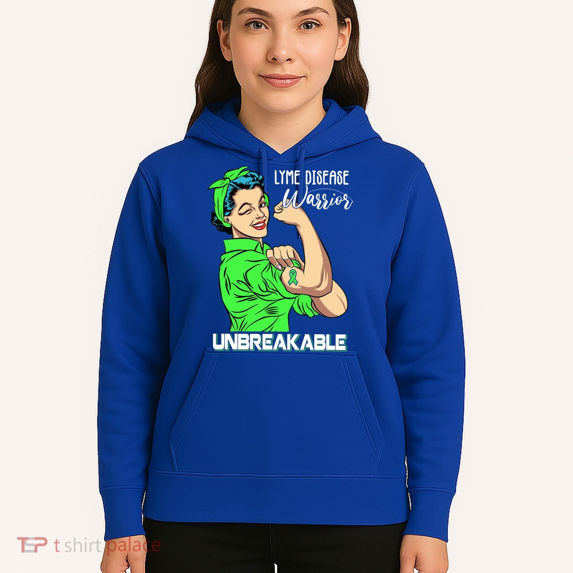 Lyme Disease Warrior Unbreakable Gift Awareness Gift Hoodie