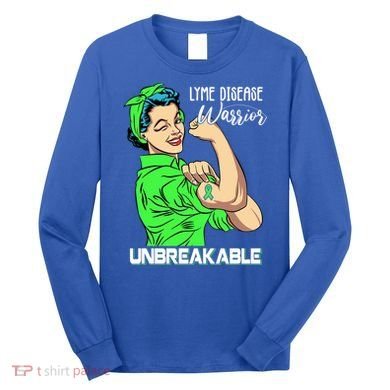 Lyme Disease Warrior Unbreakable Gift Awareness Gift Long Sleeve Shirt