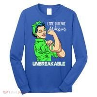 Lyme Disease Warrior Unbreakable Gift Awareness Gift Long Sleeve Shirt thumb 0