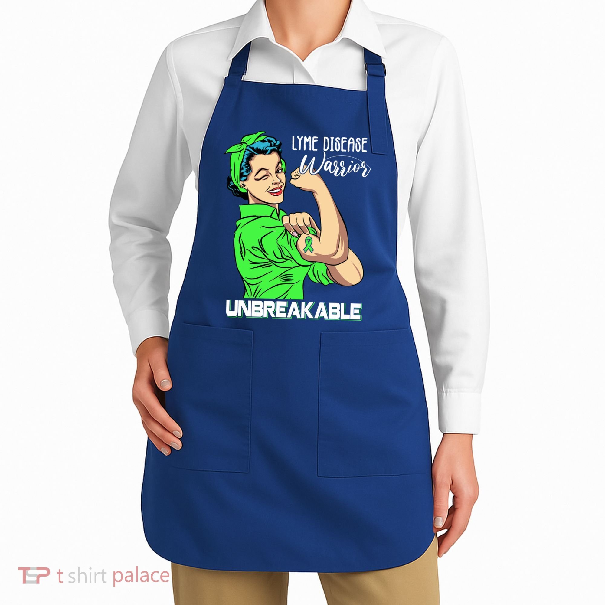 Lyme Disease Warrior Unbreakable Gift Awareness Gift Apron